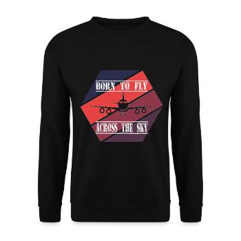 Pilot Flugzeug Fliegen Flieger Landebahn - Unisex Pullover - Schwarz - Vorne - Alina (178cm) & Michal (187cm)