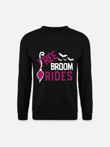 Halloween Spider Riding Broom Witch - Unisex Sweatshirt - black
