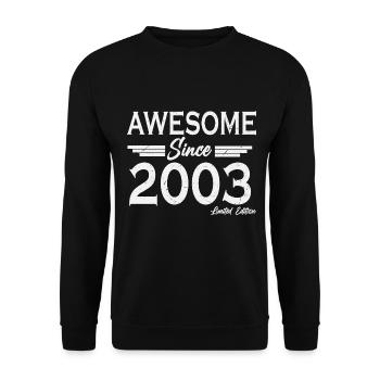 Born 2003 20 years birthday - Unisex Sweatshirt - black - Front - Alina (178cm) & Michal (187cm)