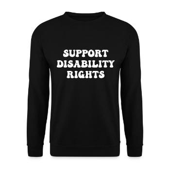 Support Disability Rights - Unisex Pullover - Schwarz - Vorne - Alina (178cm) & Michal (187cm)