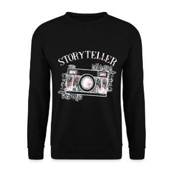 Photography Camera Lens - Unisex Pullover - Schwarz - Vorne - Alina (178cm) & Michal (187cm)