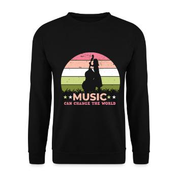 Musiker Musik Rhythmus Notenschlüssel - Unisex Pullover - Schwarz - Vorne - Alina (178cm) & Michal (187cm)