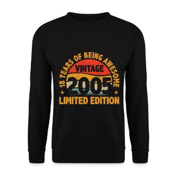 18 years old Vintage 2005 Limited Edition 18. - Unisex Sweatshirt - black - Front - Alina (178cm) & Michal (187cm)