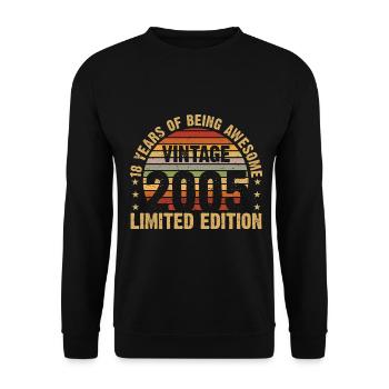 18 ans Millésime 2005 Edition Limitée 18. - Sweat-shirt Unisexe - noir - Devant - Alina (178cm) & Michal (187cm)
