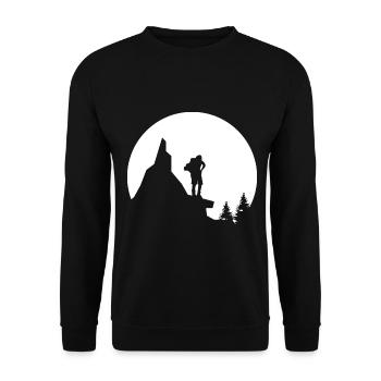 Mond - Wandern - (7) - Unisex Pullover - Schwarz - Vorne - Alina (178cm) & Michal (187cm)