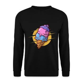 Crème glacée aux bleuets - Sweat-shirt Unisexe - noir - Devant - Alina (178cm) & Michal (187cm)