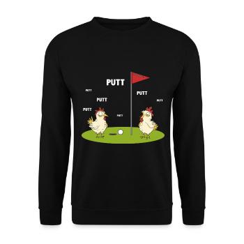Geschenk für Minigolfspieler - Unisex Pullover - Schwarz - Vorne - Alina (178cm) & Michal (187cm)