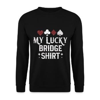 Bridge Card Game Gift - Unisex Sweatshirt - black - Front - Alina (178cm) & Michal (187cm)
