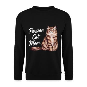 Katze Perser Geschenk - Unisex Pullover - Schwarz - Vorne - Alina (178cm) & Michal (187cm)