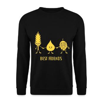 Craft Beer Hops - Hobby Brewer Malt Craft Beer - Unisex Sweatshirt - black - Front - Alina (178cm) & Michal (187cm)