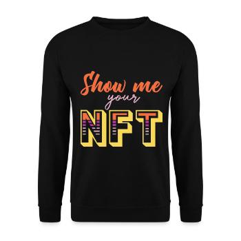 Zeigen Sie mir Ihre NFT Krypto Bitcoin Blockchain - Unisex Pullover - Schwarz - Vorne - Alina (178cm) & Michal (187cm)