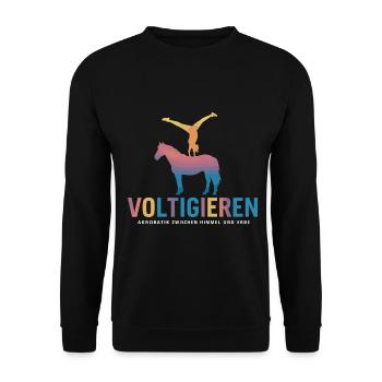 Loves Horse Vaulting Gift - Unisex Sweatshirt - black - Front - Alina (178cm) & Michal (187cm)