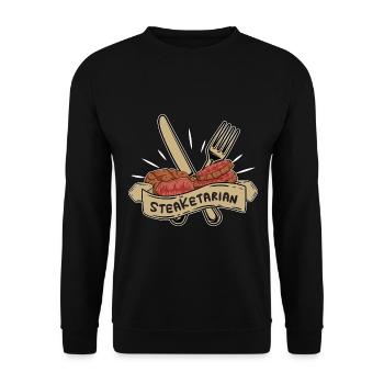 Steakatarian Steak Lover Anti Vegan - Sweat-shirt Unisexe - noir - Devant - Alina (178cm) & Michal (187cm)