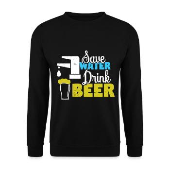 Beer Alcohol Party Drinking Game Boozing - Unisex Sweatshirt - black - Front - Alina (178cm) & Michal (187cm)