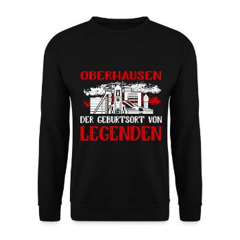 Oberhausen Der Geburtsort Von Legenden - Unisex Pullover - Schwarz - Vorne - Alina (178cm) & Michal (187cm)