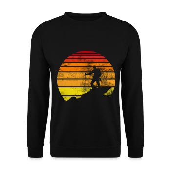Retro - Wandern - (2) - Unisex Pullover - Schwarz - Vorne - Alina (178cm) & Michal (187cm)