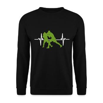 Boxe Battement de Coeur Boxing - Sweat-shirt Unisexe - noir - Devant - Alina (178cm) & Michal (187cm)