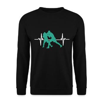 Boxe Battement de Coeur Boxing - Sweat-shirt Unisexe - noir - Devant - Alina (178cm) & Michal (187cm)