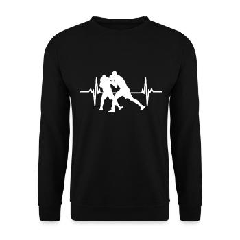 Boxing Heartbeat Boxing - Unisex Sweatshirt - black - Front - Alina (178cm) & Michal (187cm)