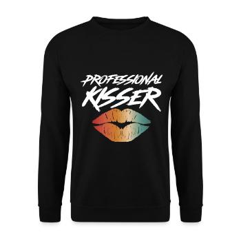 Professional Kisser - Unisex Pullover - Schwarz - Vorne - Alina (178cm) & Michal (187cm)
