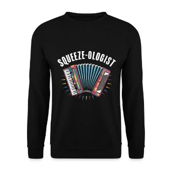 Akkordeon Akkordeonspieler Geschenk - Unisex Pullover - Schwarz - Vorne - Alina (178cm) & Michal (187cm)