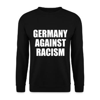 Germany against racism - Unisex Pullover - Schwarz - Vorne - Alina (178cm) & Michal (187cm)