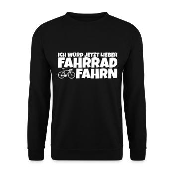 Ich würd jetzt lieber Fahrrad oder Rennrad fahren - Unisex Pullover - Schwarz - Vorne - Alina (178cm) & Michal (187cm)