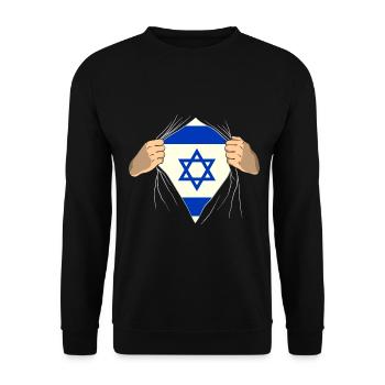 Israel - Unisex Sweatshirt - black - Front - Alina (178cm) & Michal (187cm)