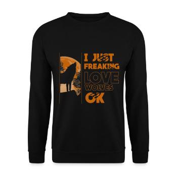 Wolf - Unisex Sweatshirt - black - Front - Alina (178cm) & Michal (187cm)