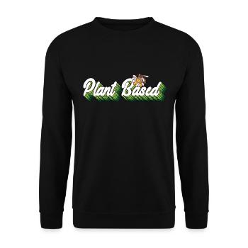 Plant Based Honigbiene - Unisex Pullover - Schwarz - Vorne - Alina (178cm) & Michal (187cm)