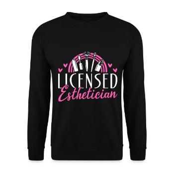 Beautician Licensed Esthetician - Unisex Pullover - Schwarz - Vorne - Alina (178cm) & Michal (187cm)