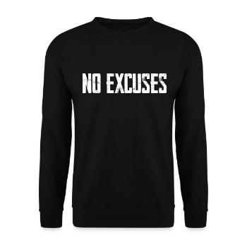 No Excuses Motivation - Unisex Sweatshirt - black - Front - Alina (178cm) & Michal (187cm)