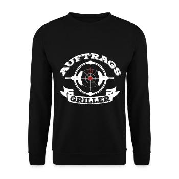 Grillen Grillmeister BBQ Grillkönig - Unisex Pullover - Schwarz - Vorne - Alina (178cm) & Michal (187cm)