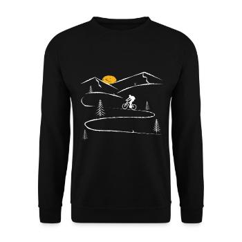 Motard courbe - (F.m) - Sweat-shirt Unisexe - noir - Devant - Alina (178cm) & Michal (187cm)