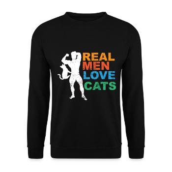 Chats Chat Chat Chat Chat Papa Douce Fête des Pères - Sweat-shirt Unisexe - noir - Devant - Alina (178cm) & Michal (187cm)