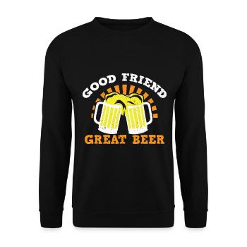 Beer Beer Drinker Party Pub Alcohol - Unisex Sweatshirt - black - Front - Alina (178cm) & Michal (187cm)