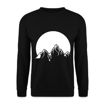 Soleil - Montagne - (2) - Sweat-shirt Unisexe - noir - Devant - Alina (178cm) & Michal (187cm)