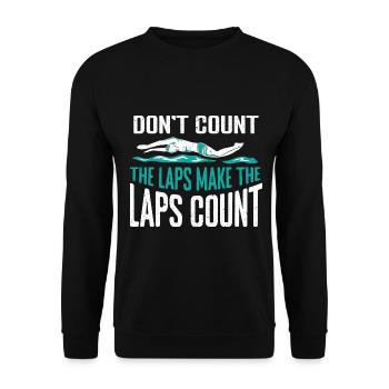 Swimmers Swim 50 meter track breaststroke - Unisex Sweatshirt - black - Front - Alina (178cm) & Michal (187cm)