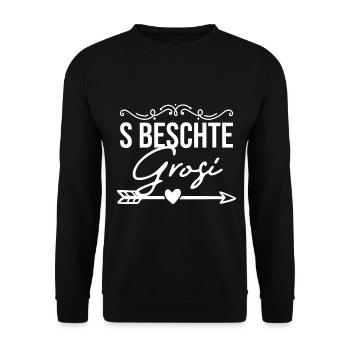 S Beschte Grosi Beschte Grosi Oma - Unisex Pullover - Schwarz - Vorne - Alina (178cm) & Michal (187cm)