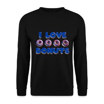 I LOVE DONUTS - Unisex Pullover - Schwarz - Vorne - Alina (178cm) & Michal (187cm)
