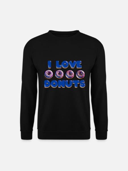 I LOVE DONUTS - Unisex Pullover - Schwarz