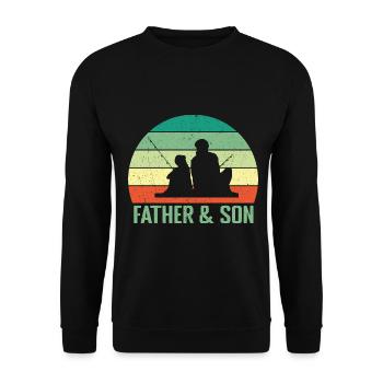 Father's Day Dad Dad Best Dad - Unisex Sweatshirt - black - Front - Alina (178cm) & Michal (187cm)