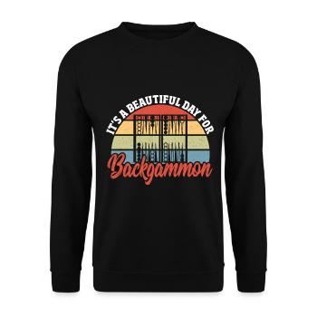 Backgammon - Unisex Sweatshirt - black - Front - Alina (178cm) & Michal (187cm)