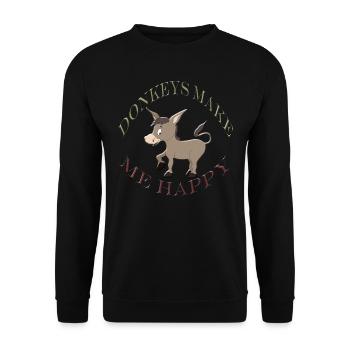Esel - Unisex Pullover - Schwarz - Vorne - Alina (178cm) & Michal (187cm)