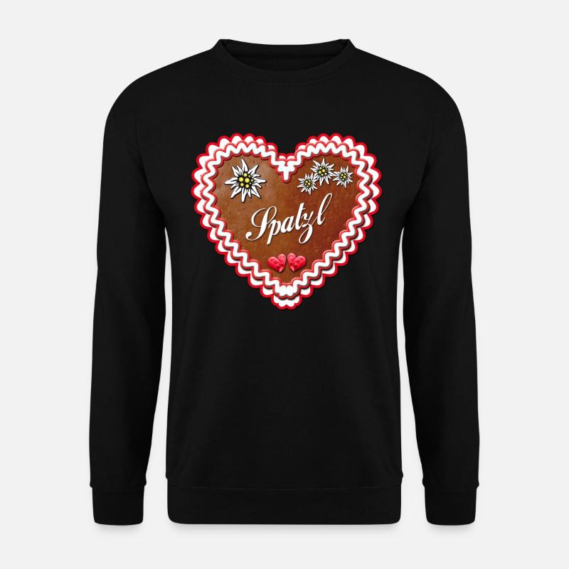 Lebkuchenherz Spatzl - Unisex Pullover - Schwarz