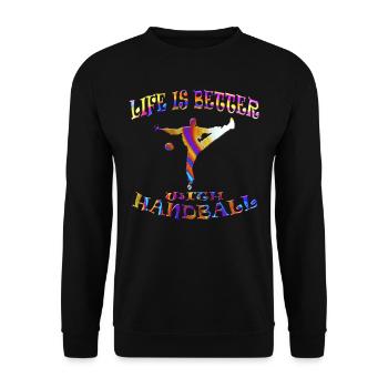 handball - Unisex Sweatshirt - black - Front - Alina (178cm) & Michal (187cm)