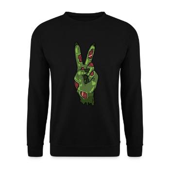 Halloween Zombie Peace - Unisex Sweatshirt - black - Front - Alina (178cm) & Michal (187cm)