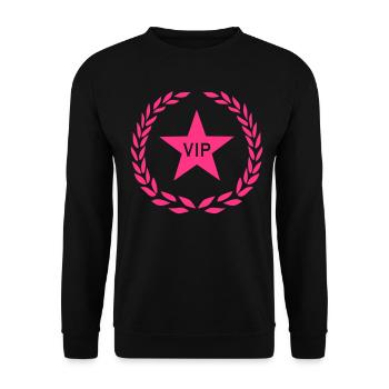 01 VIP Stern Lorbeerkranz Lorbeer - Unisex Pullover - Schwarz - Vorne - Alina (178cm) & Michal (187cm)
