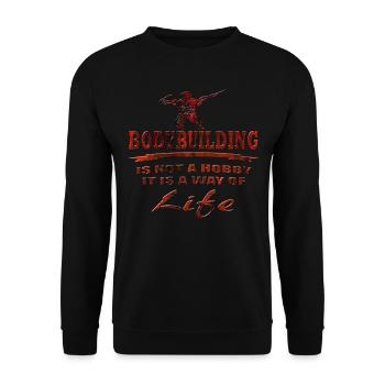 bodybuilding - Unisex Sweatshirt - black - Front - Alina (178cm) & Michal (187cm)