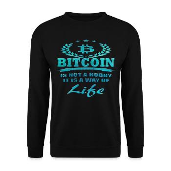 Bitcoin - Unisex Pullover - Schwarz - Vorne - Alina (178cm) & Michal (187cm)